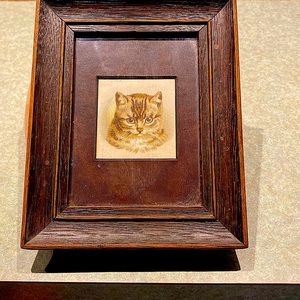 Sweet Antique Framed Cat